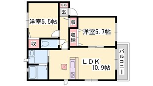 野里駅 徒歩17分 1階の物件間取画像